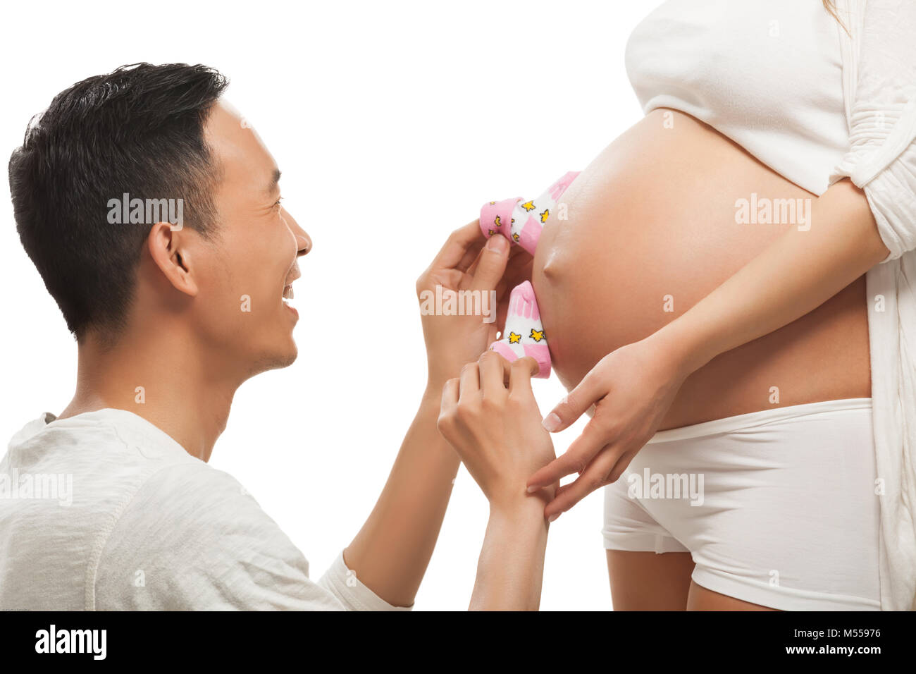 Schwangere Frau mit ihrem Ehemann. Stockfoto