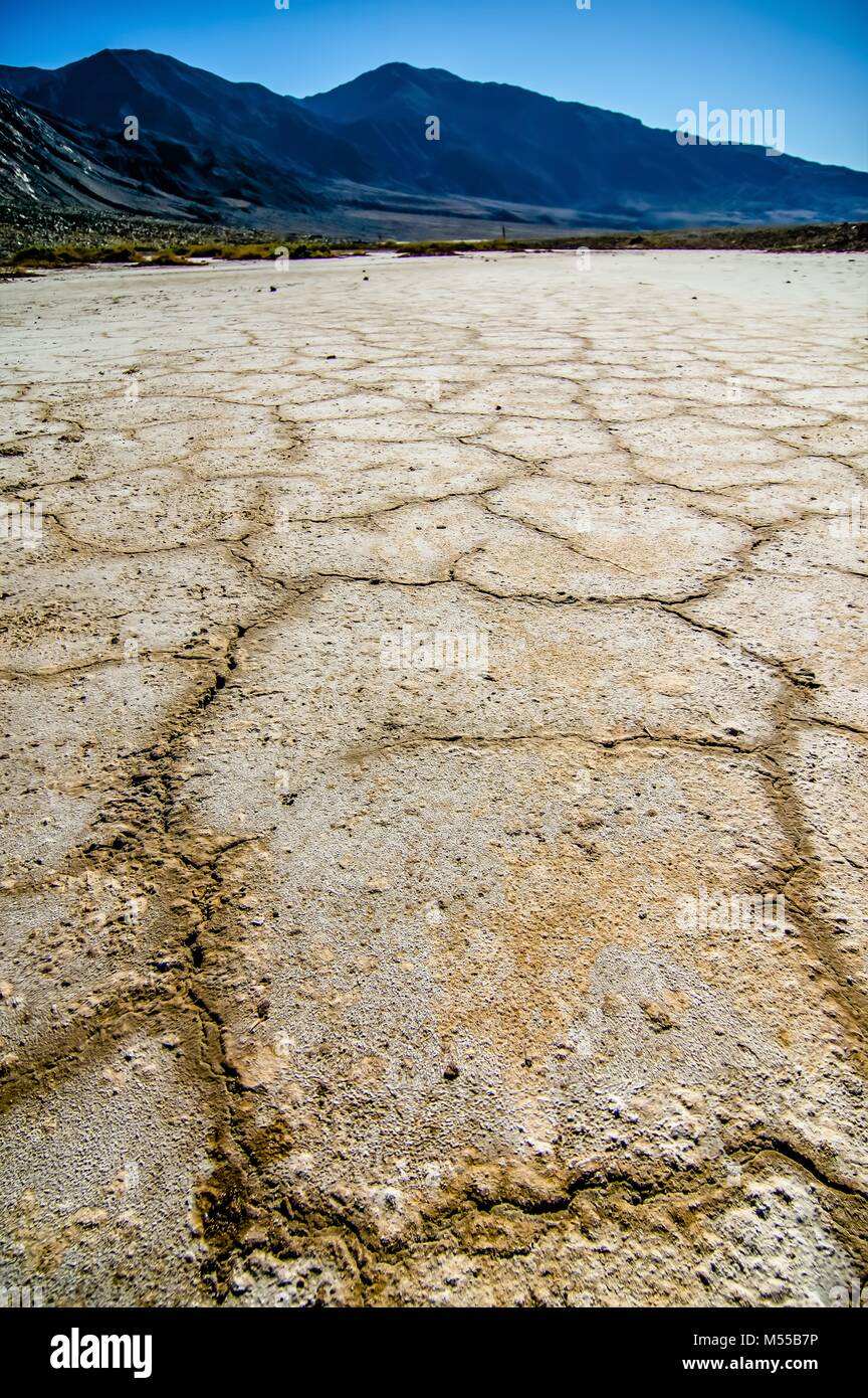 Badwater Basin Death Valley Salzformationen Stockfoto