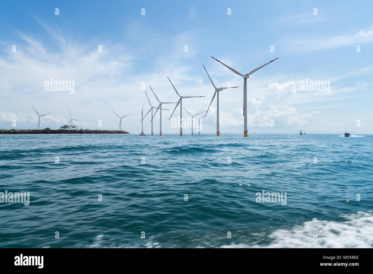 Offshore-Windpark Stockfoto