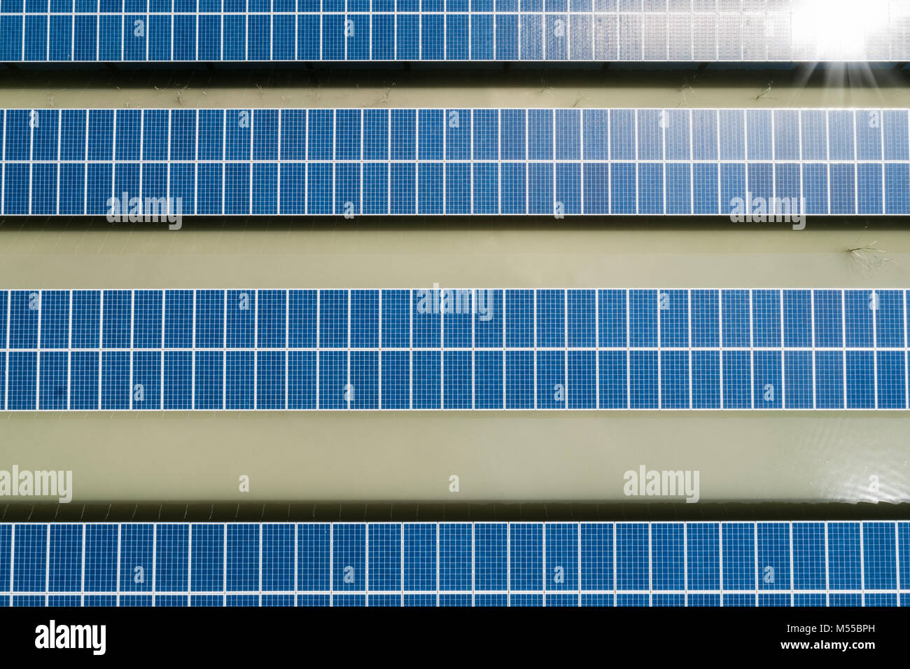 Solar Power Station von oben Stockfoto