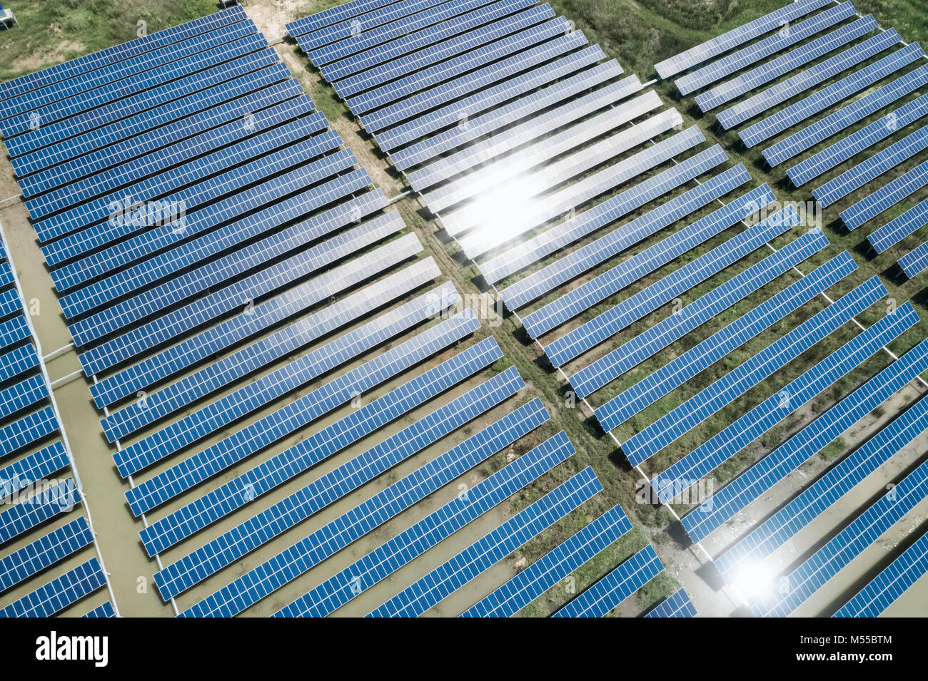 Solar Power Station Luftaufnahme Stockfoto