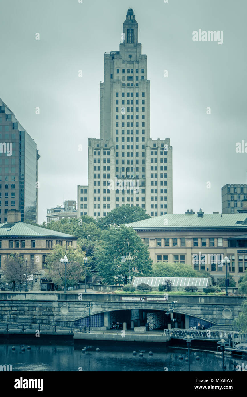 Providence Rhode Island City Skyline im Oktober 2017 Stockfoto