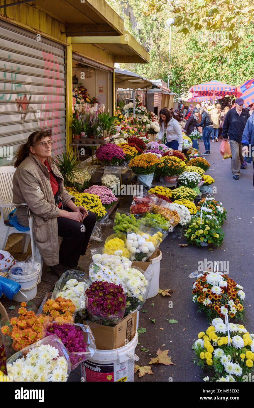 Frische Blumen am Grünen Markt, Split, Kroatien Stockfoto