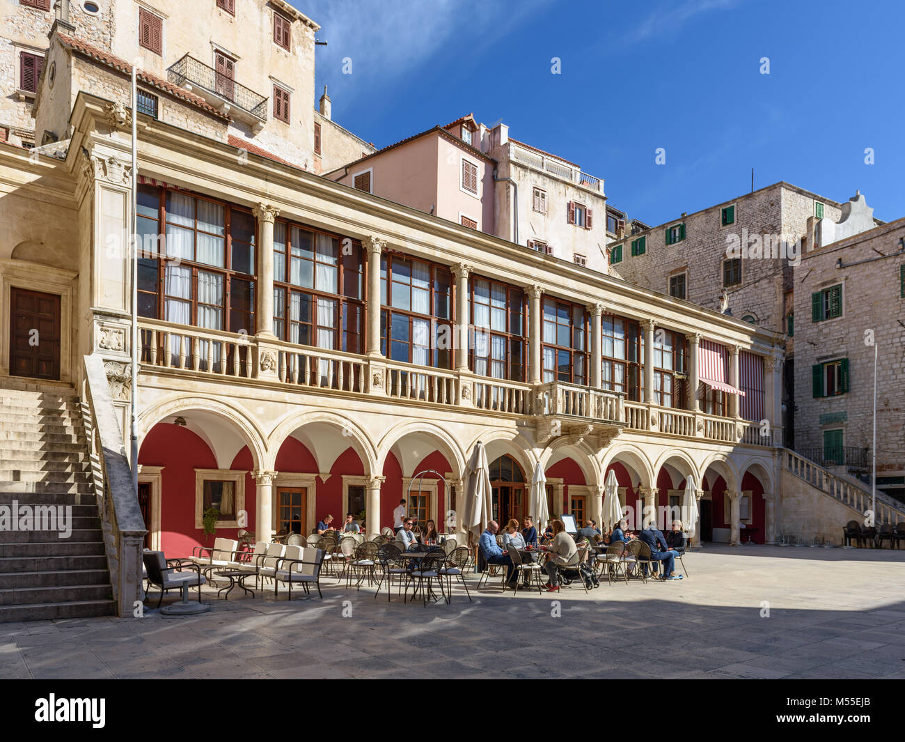 Rathaus am Platz der Republik, Sibenik, Kroatien Stockfoto