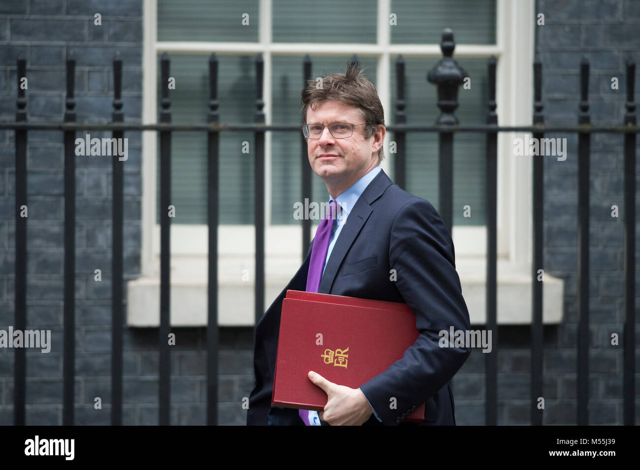 Downing Street, London, UK. 20. Februar 2018. Greg Clark, Geschäfts- und Energieminister, kommt in der Downing Street für erste wöchentliche Kabinettssitzung seit Februar Aussparung. Credit: Malcolm Park/Alamy Leben Nachrichten. Stockfoto