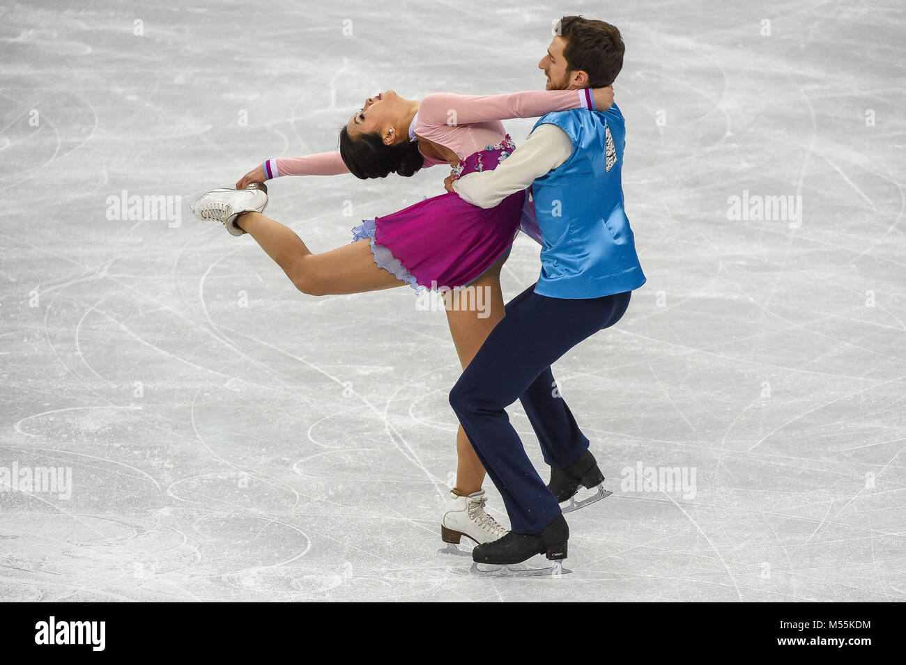 Februar 20, 2018: Min Yura und Gamelin Alexander von Südkorea im Freien Tanz konkurrieren an Gangneung Ice Arena, Tainan, Südkorea. Ulrik Pedersen/CSM Stockfoto