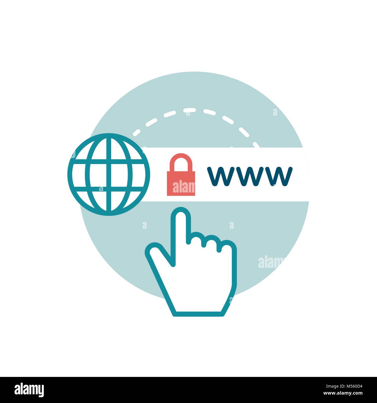 Website Verschlüsselung und Zertifikat, Cyber Security Icon Stock Vektor