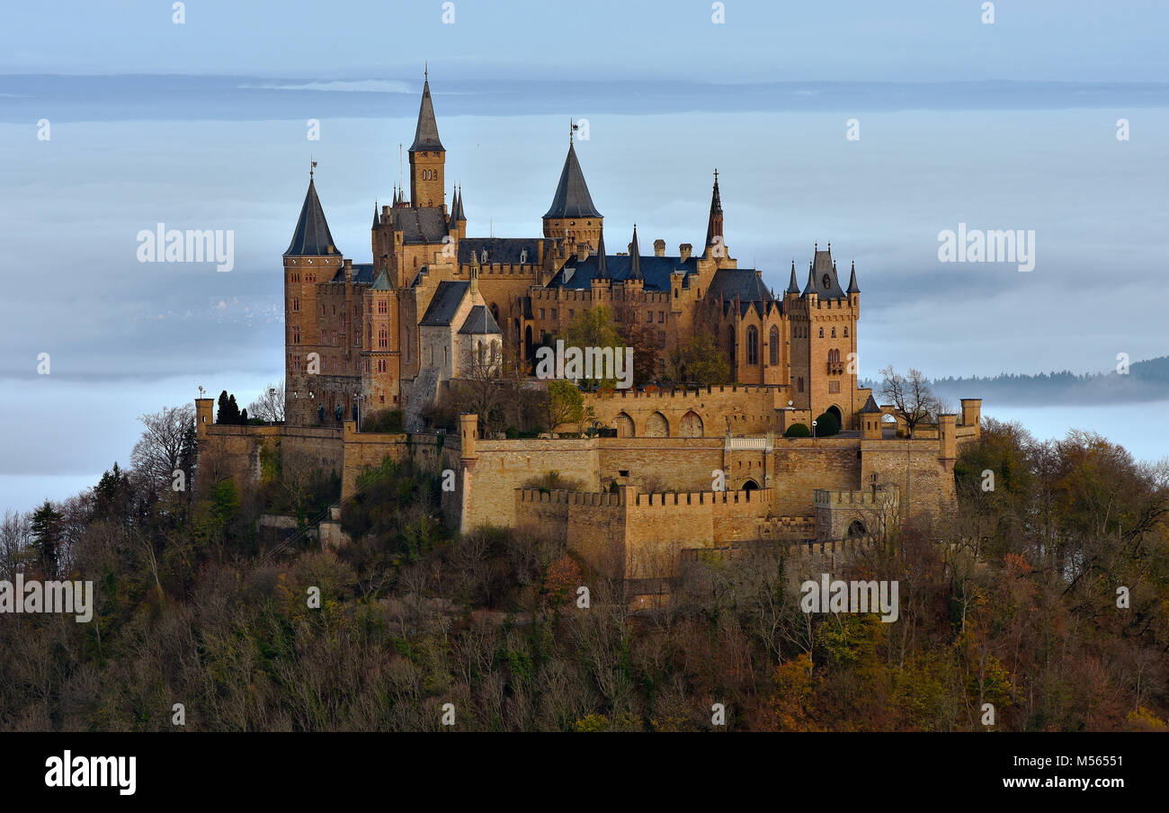 Burg Hohenzollern; Deutschland; Schwäbische Alb; Stockfoto