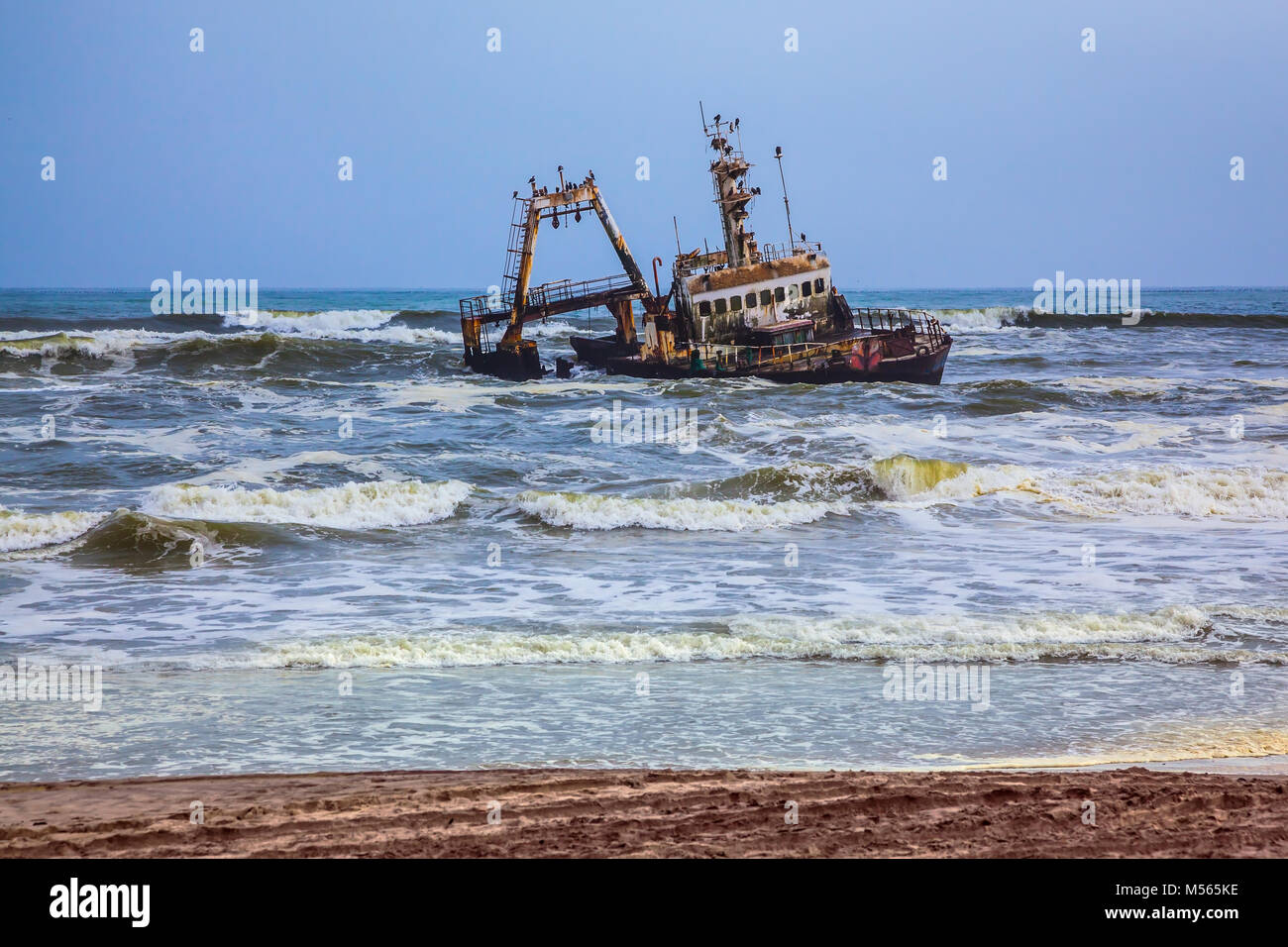 Das Schiff ist Litze oder vor vielen Jahren geerdet Stockfoto