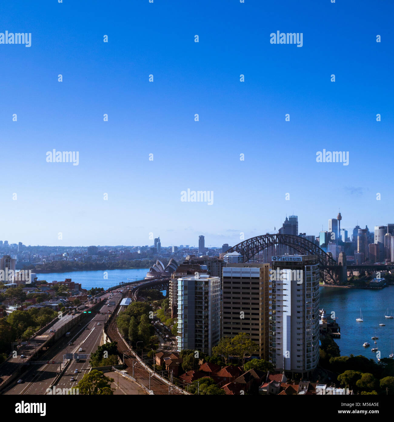 Blick auf den Hafen von Sydney North Sydney, New South Wales, Australien Stockfoto