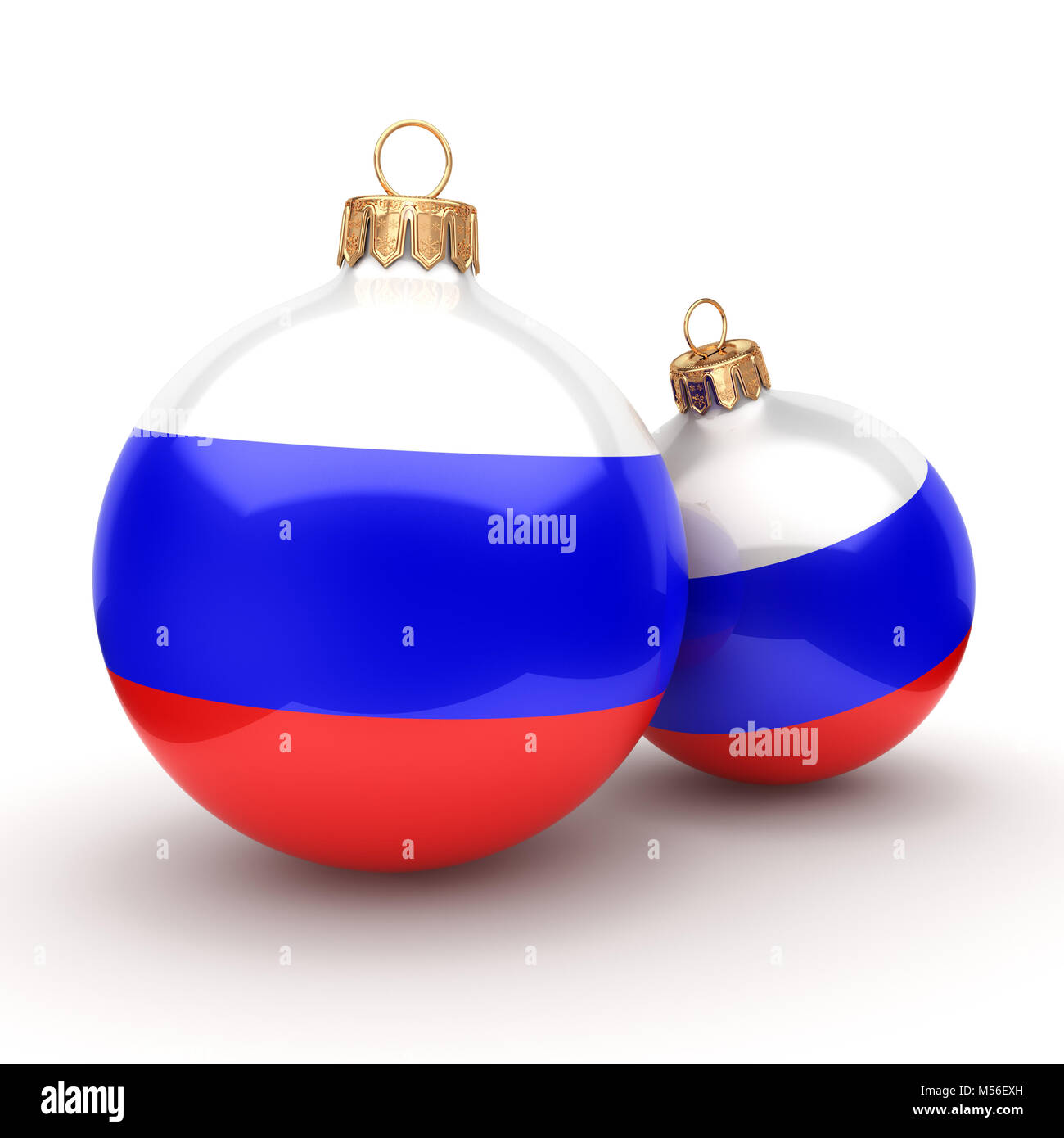 3D-rendering Christmas Ball mit der Flagge von Russland Stockfoto