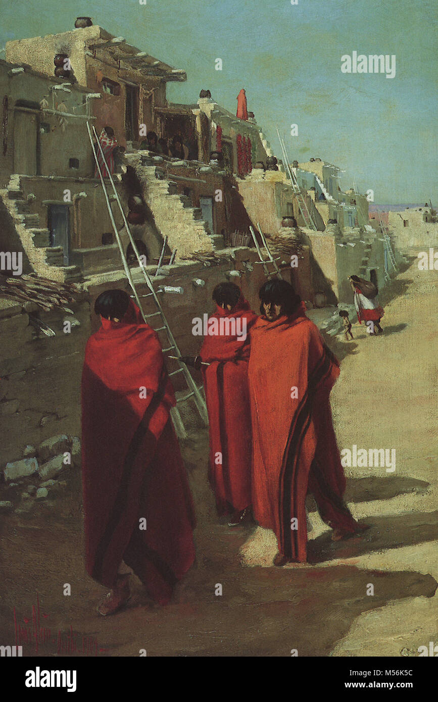 Street Scene, Hopi Pueblo Stockfoto