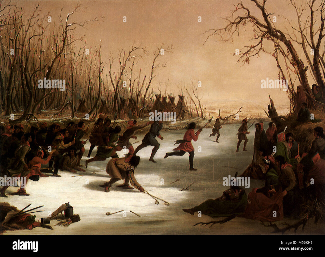 Ballplay der Sioux auf dem St. Peters Fluss Stockfoto