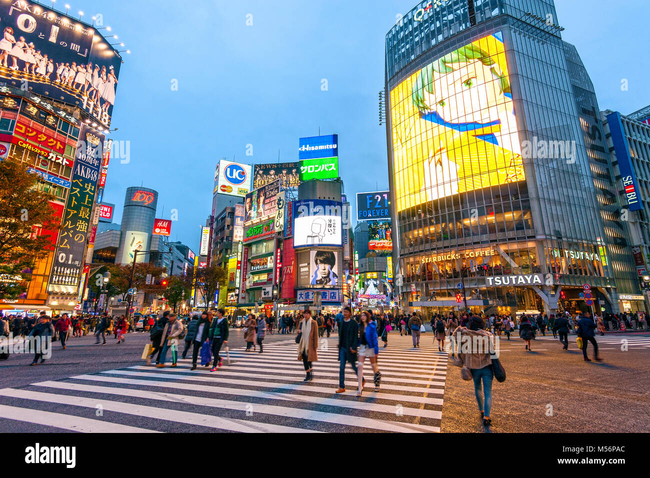Shibuya Crossing Tokyo Japan Hachiko Square Stockfoto