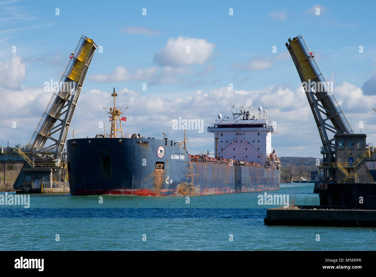 Die Algoma Geist bulk carrier, der durch die Welland Canal Stockfoto