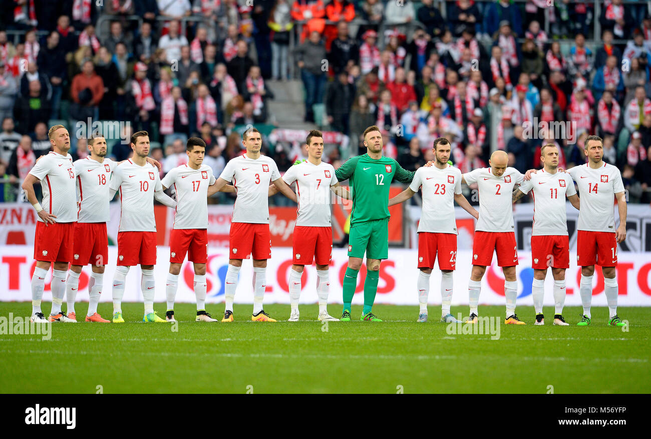 WROCLAW, Polen, 26. März 2016: Internationaler Fußball-Spiel Polen - Finnland o/p Polen Stockfoto