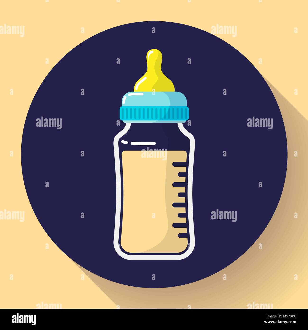 Baby Milch Flasche Symbol. Baby Flasche vektor Flachbild-Symbol Stock Vektor