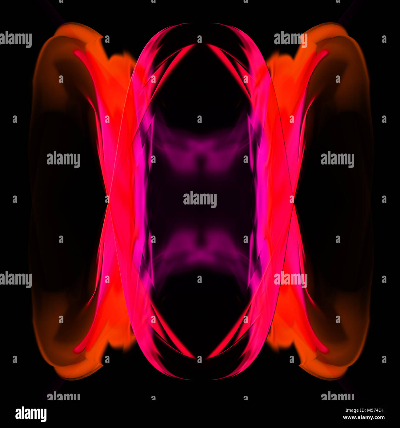 Rötlich rosa Form mit 4 Linien der Symmetrie Stockfoto