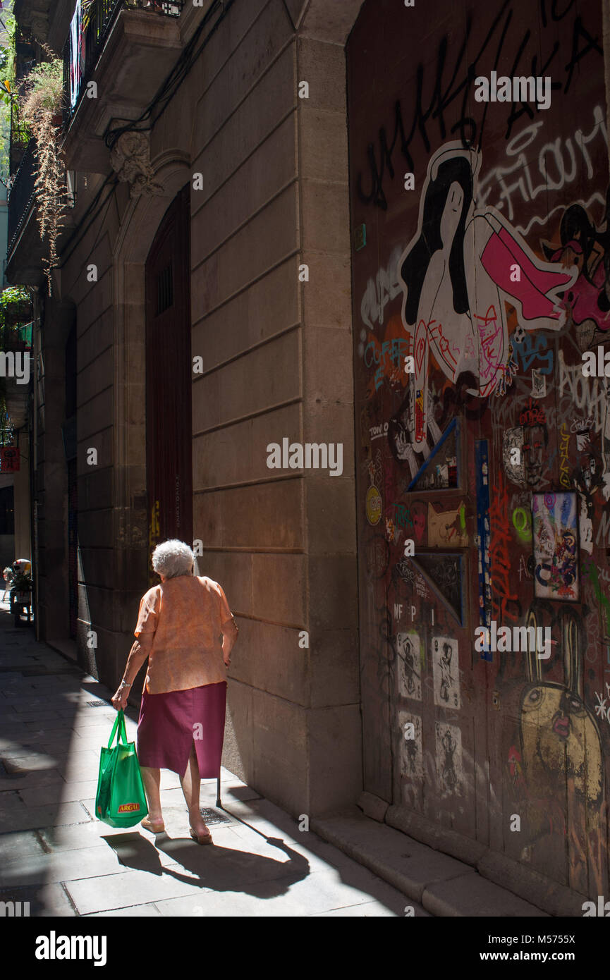 Barcelona, Katalonien. Spanien. Ciutat Vella. Stockfoto