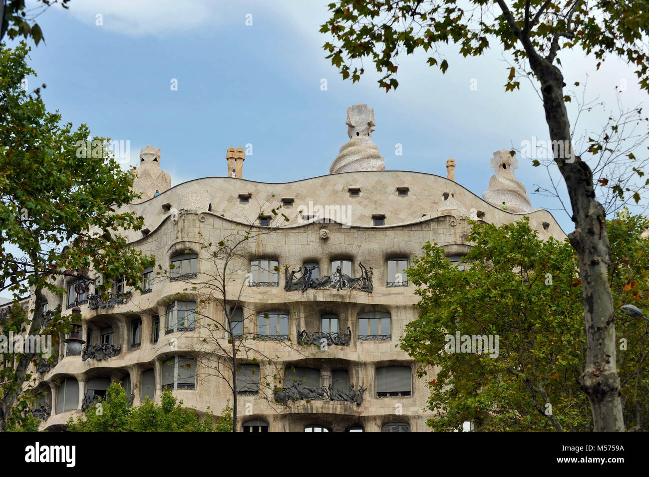 Barcelona, Katalonien. Spanien. La Pedrera von Antoni Gaudì. Stockfoto