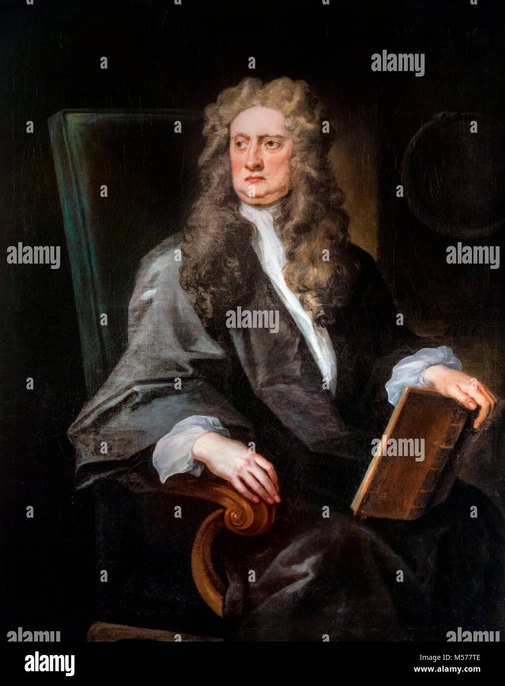 Sir Isaac Newton (1642-1727), Porträt der englische Physiker und Mathematiker von John Vanderbank, 1725 Stockfoto