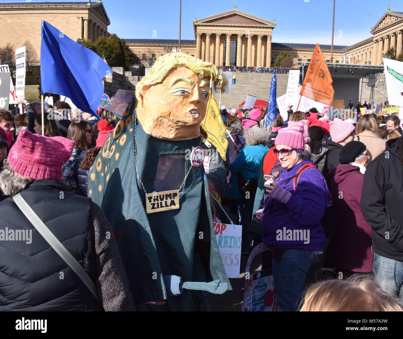 Der Philadelphia Frauen März auf dem Parkway in Philadelphia mit: Atmosphäre, wo: Philadelphia, Pennsylvania, United States Wenn: 20 Jan 2018 Credit: Hugh Dillon/WENN.com Stockfoto