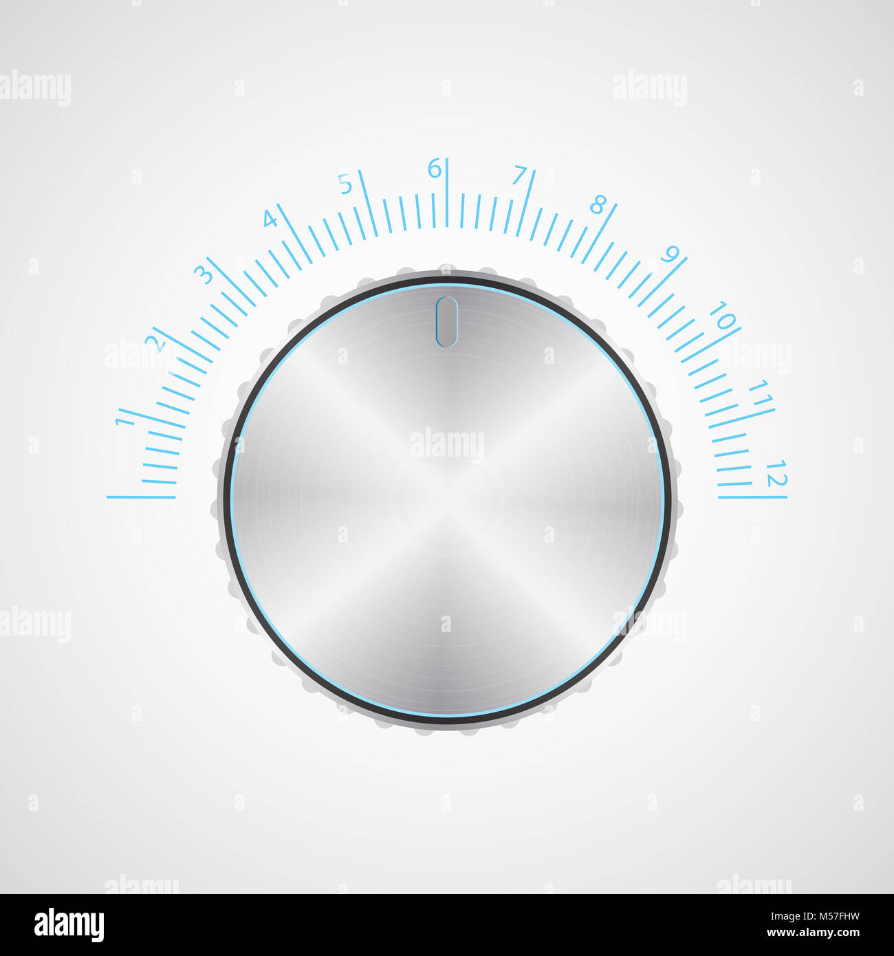 Spezielle metallische Lautstärkeregler mit Chrom Textur, vektor design, eps 10. Stockfoto