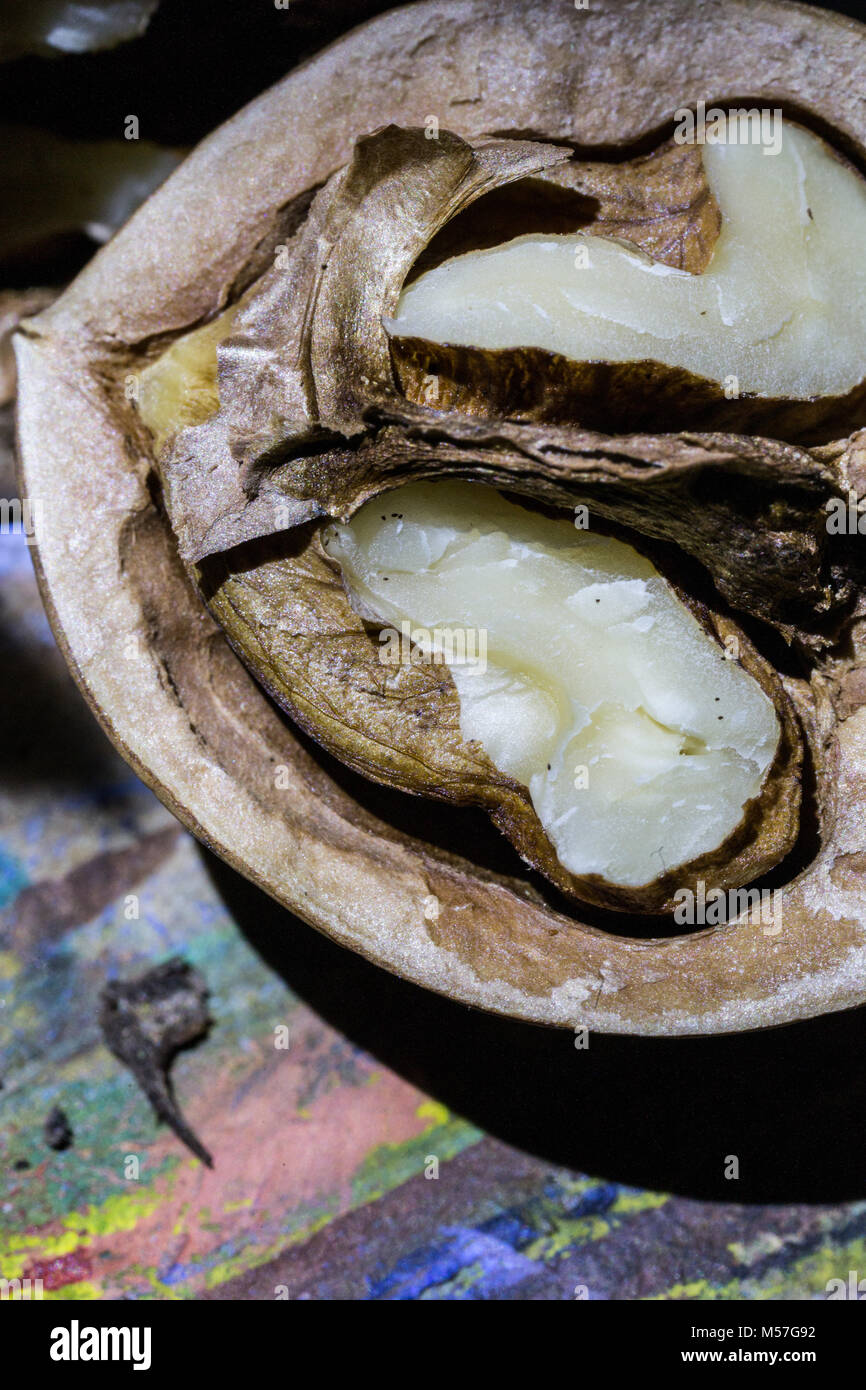 Makro, Mutter, Braun, Detail, Textur, Glanz, Schatten, Textur, Design Stockfoto