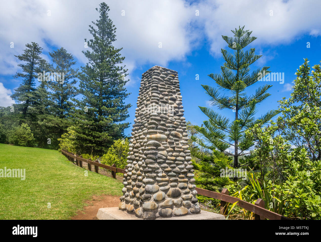 Norfolk Island, Australische externe Gebiet, Norfolk Island National Park, Captain Cook Denkmal an Captain Cook Lookout Stockfoto