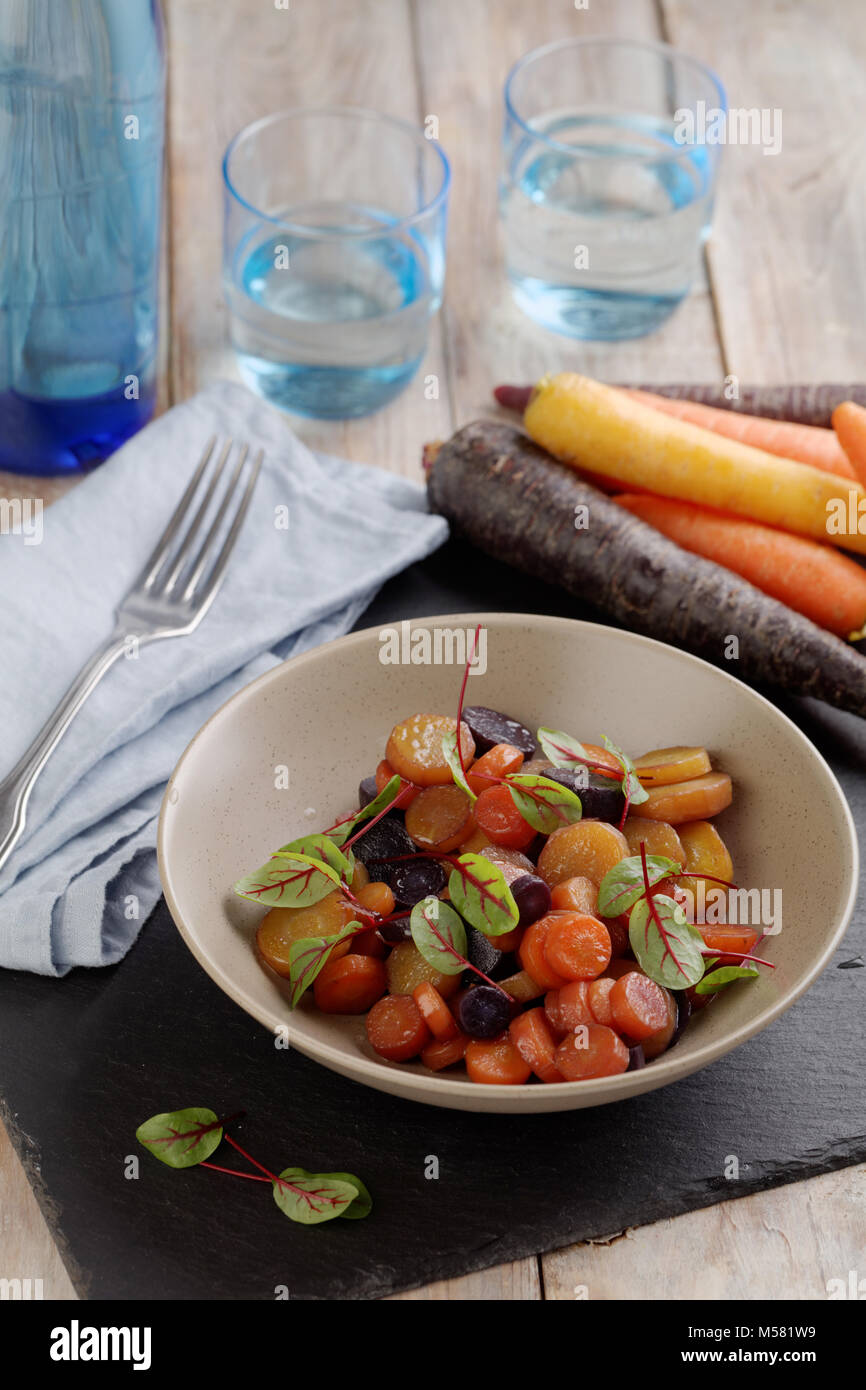 Karotten Vichy in verschiedenen Farben Stockfoto