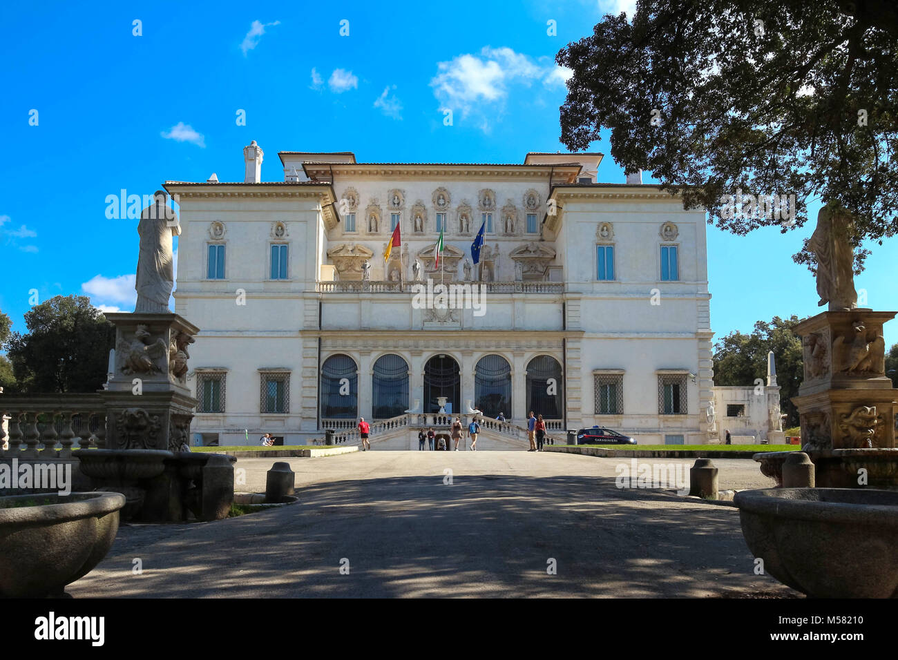 Blick auf die Galleria Borghese, in der Villa Borghese, Rom, Italien. Stockfoto