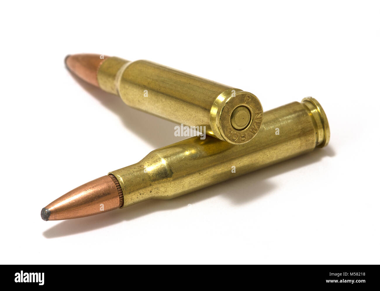 308 Winchester weichen Punkt Jagd Umläufe Stockfoto