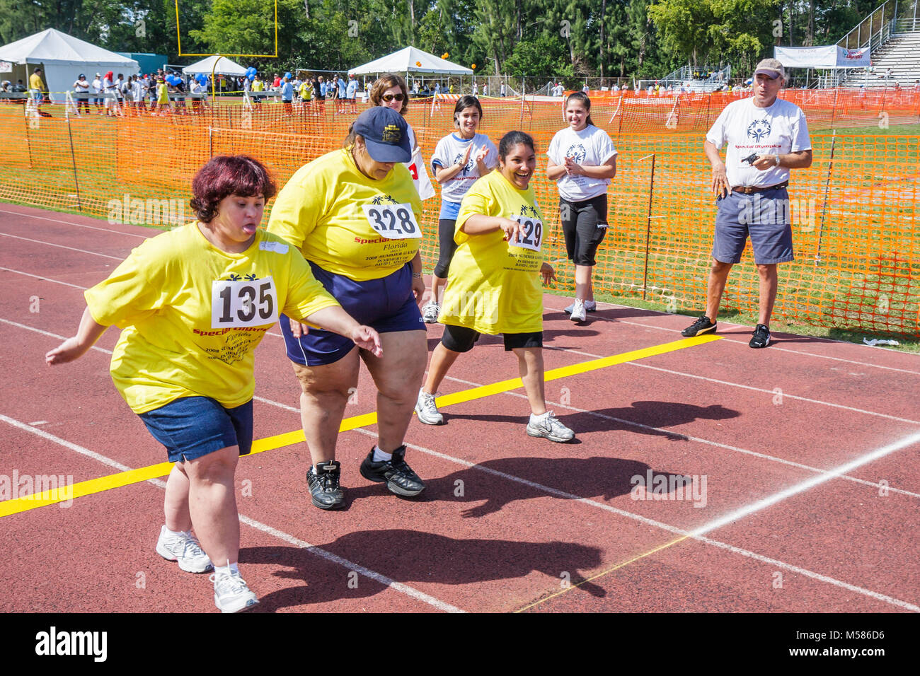 Miami Florida, North Miami Beach Florida, International University, FIU, Campus, Special Olympics, Bedürfnisse, geistig, körperlich, behindert, Sport, Wettbewerb, Vol Stockfoto