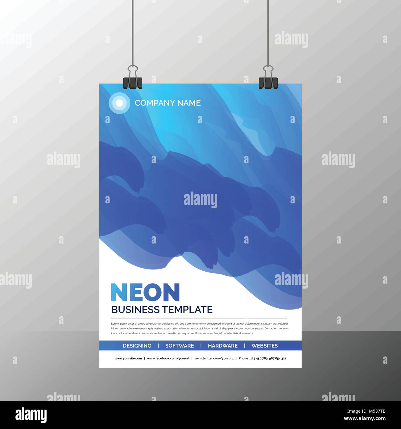 Abstrakte Neon Business Flyer Vorlage Stock Vektor