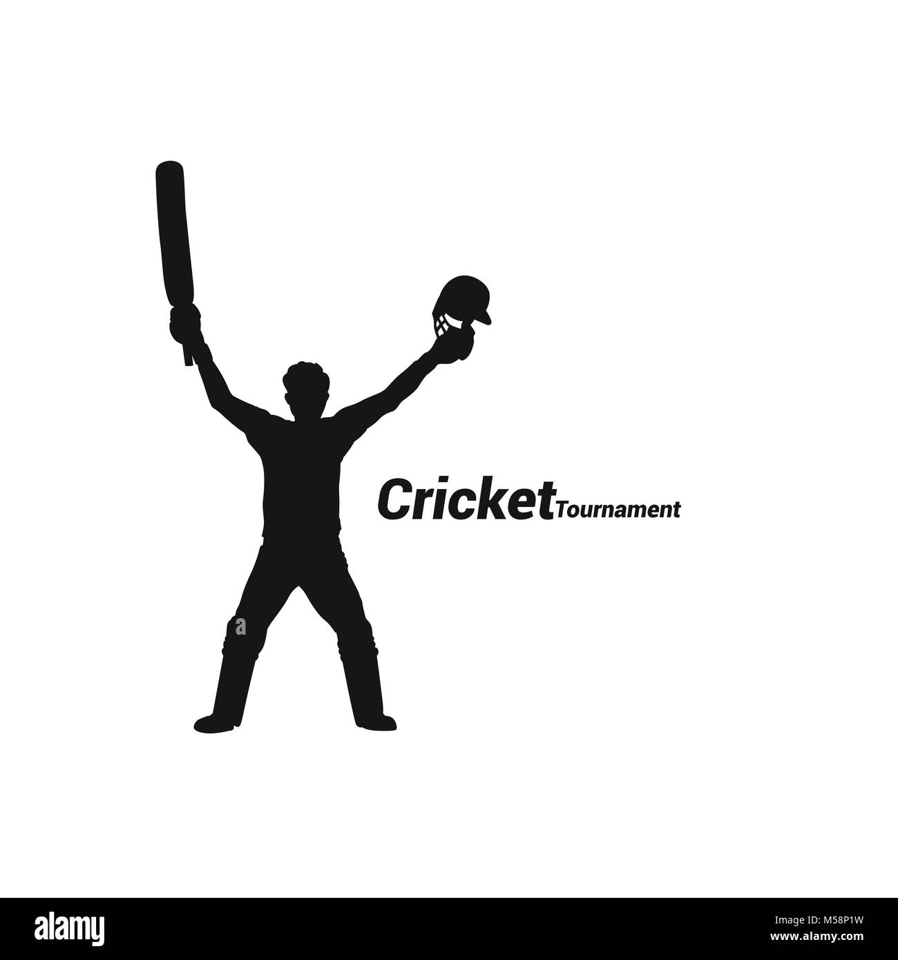 Cricketer gewann das Match Vector Illustration Design. Stock Vektor