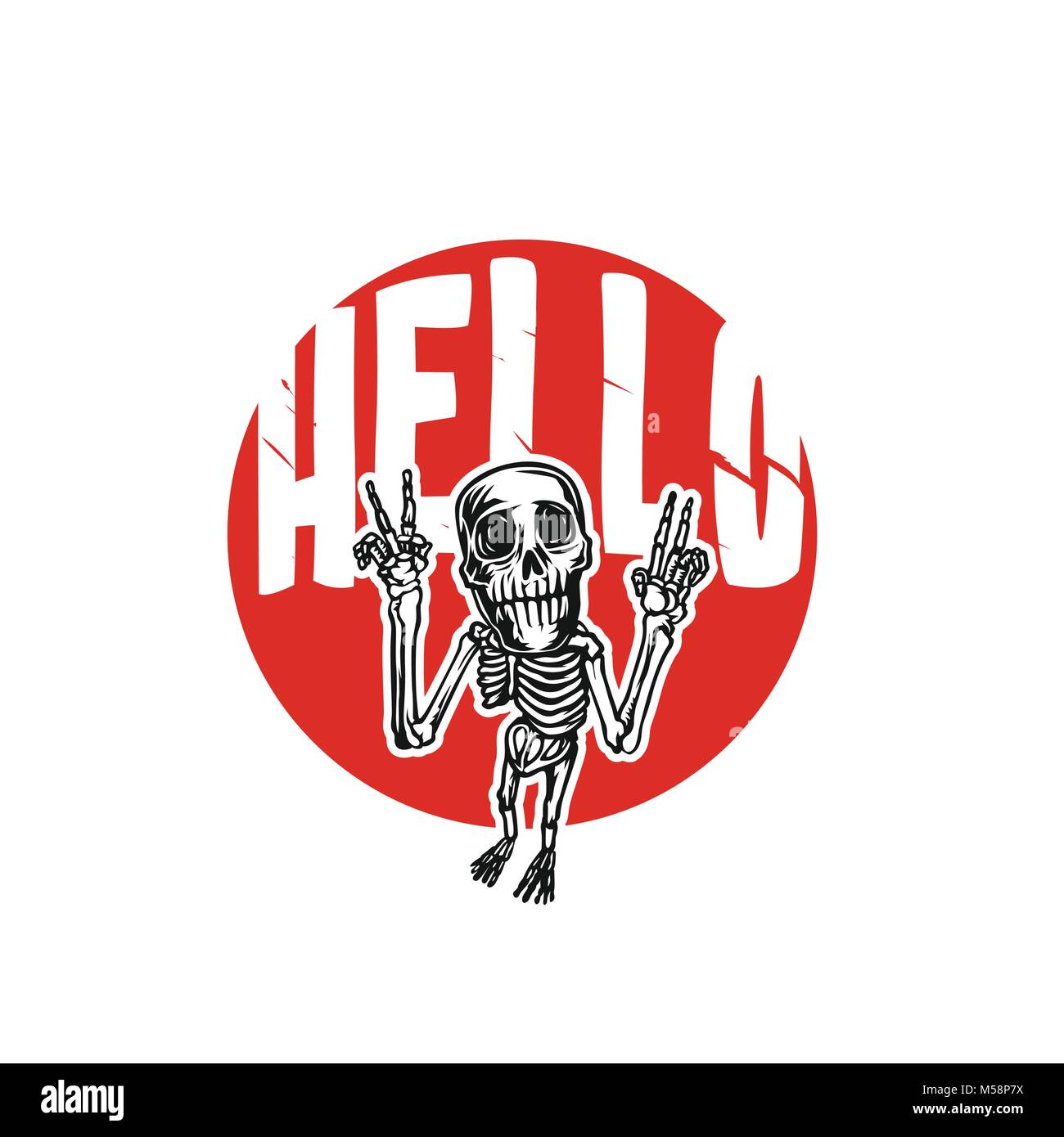 Cartoon Skelett Vector Illustration. Stock Vektor