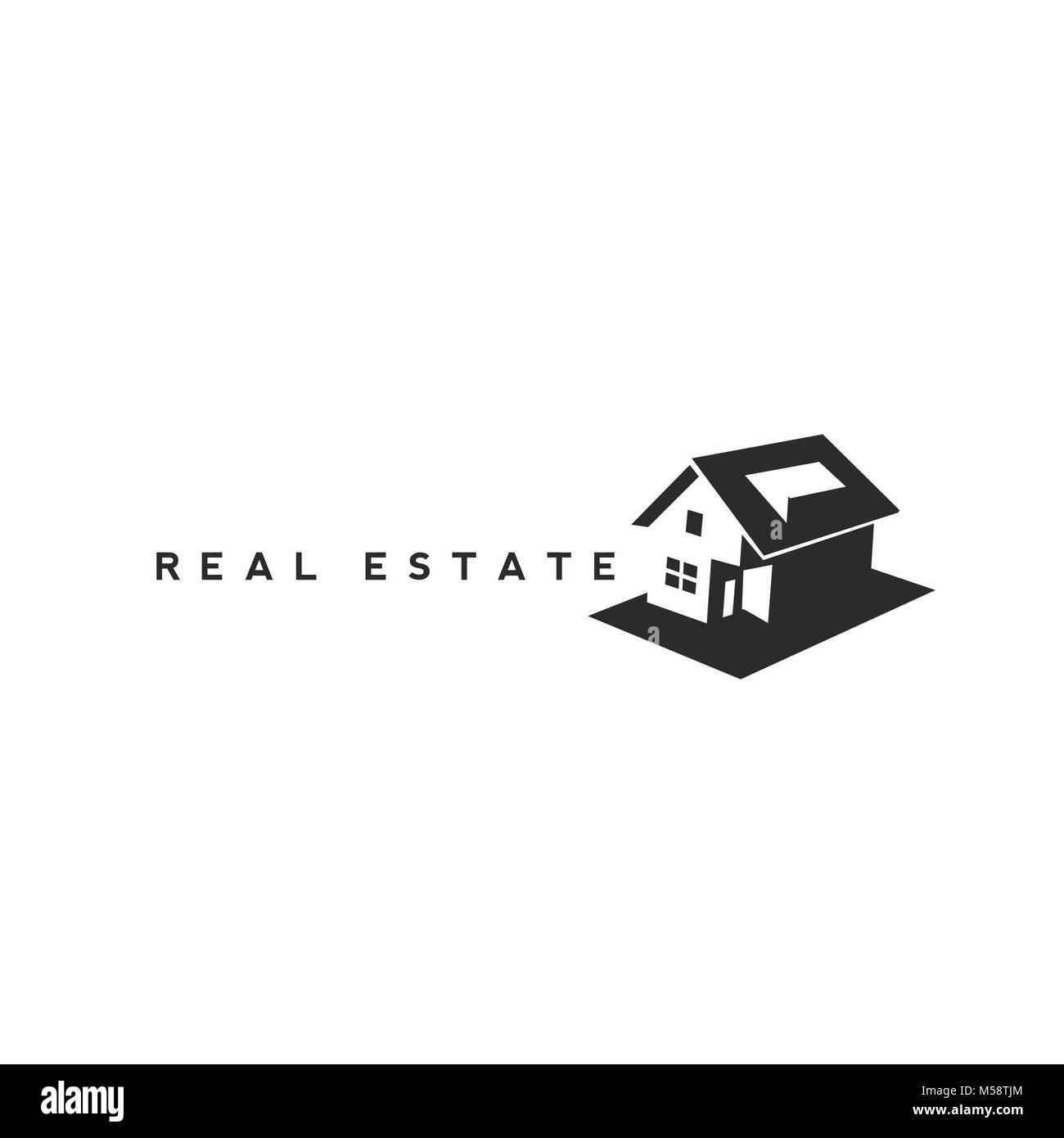 Immobilien logo mit Vector Illustration. Stock Vektor