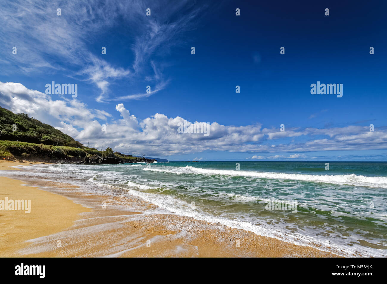 Hawaii Strand Wellen Stockfoto