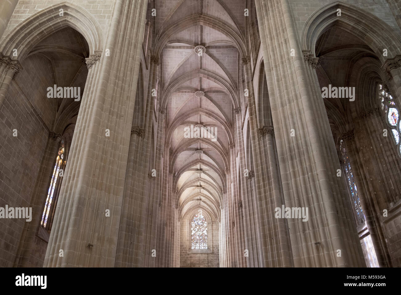 Das Kloster von Batalha spätgotischen Architektur in Portugal, vermischt mit der manuelinischen Stil), Batalha, Leiria, Portugal Stockfoto