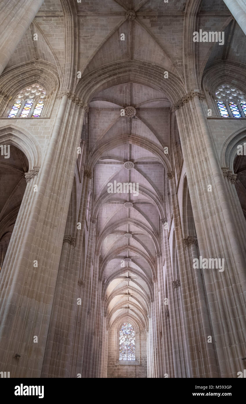 Das Kloster von Batalha spätgotischen Architektur in Portugal, vermischt mit der manuelinischen Stil), Batalha, Leiria, Portugal Stockfoto