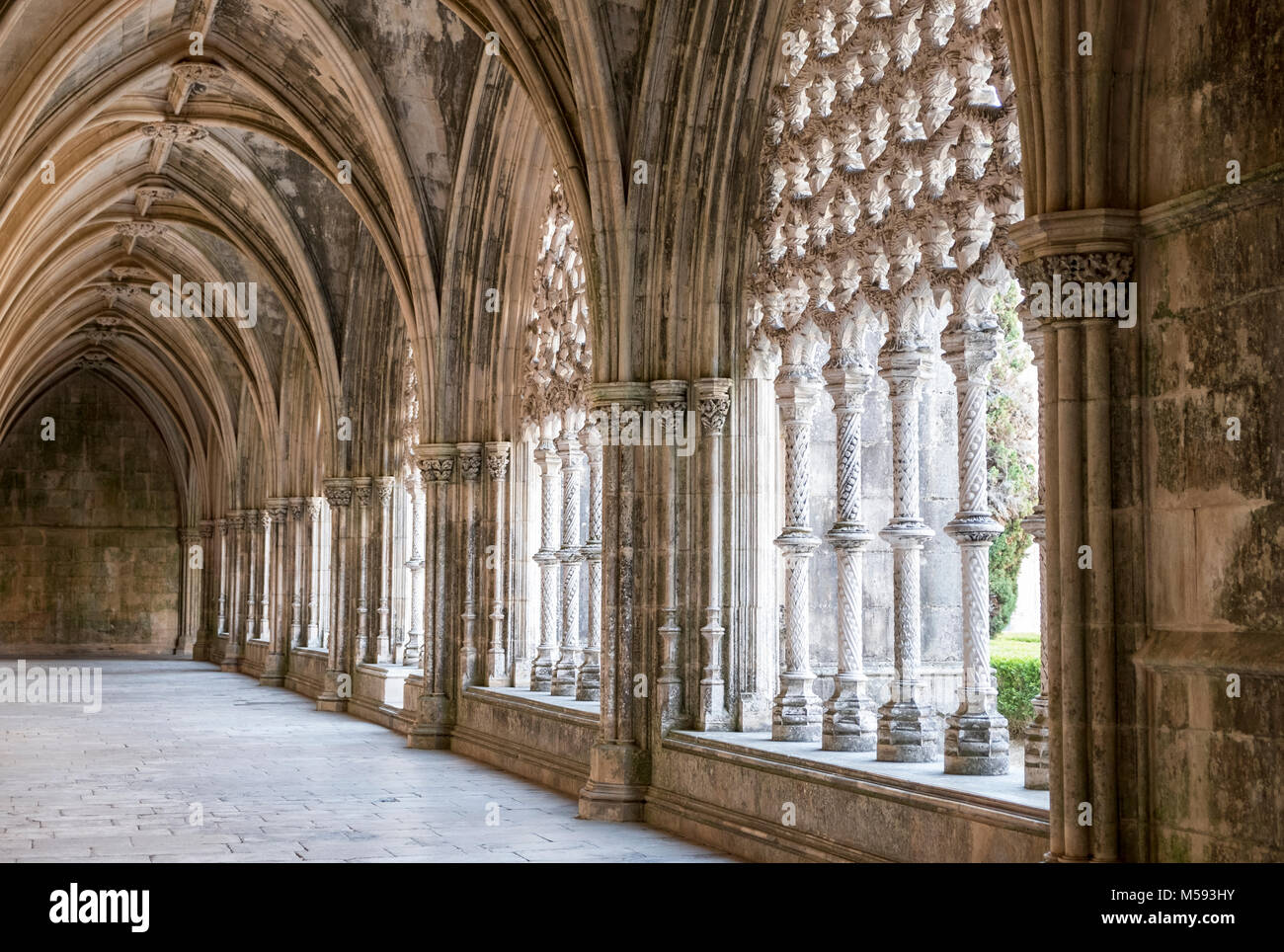 Das Kloster von Batalha spätgotischen Architektur in Portugal, vermischt mit der manuelinischen Stil), Batalha, Leiria, Portugal Stockfoto