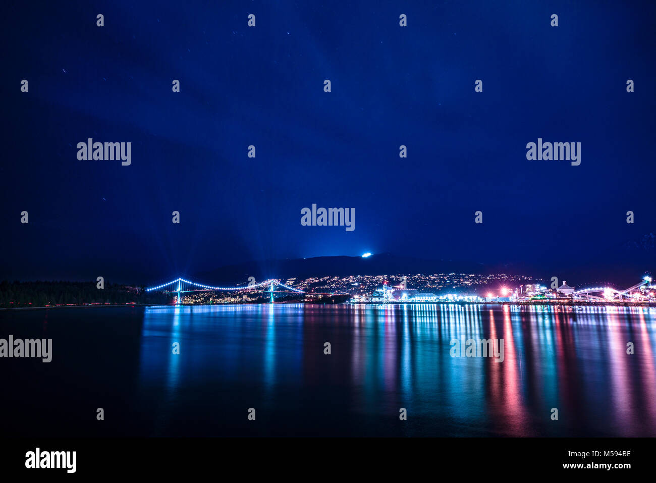 Schöne Lions Gate Bridge Szene. Stockfoto