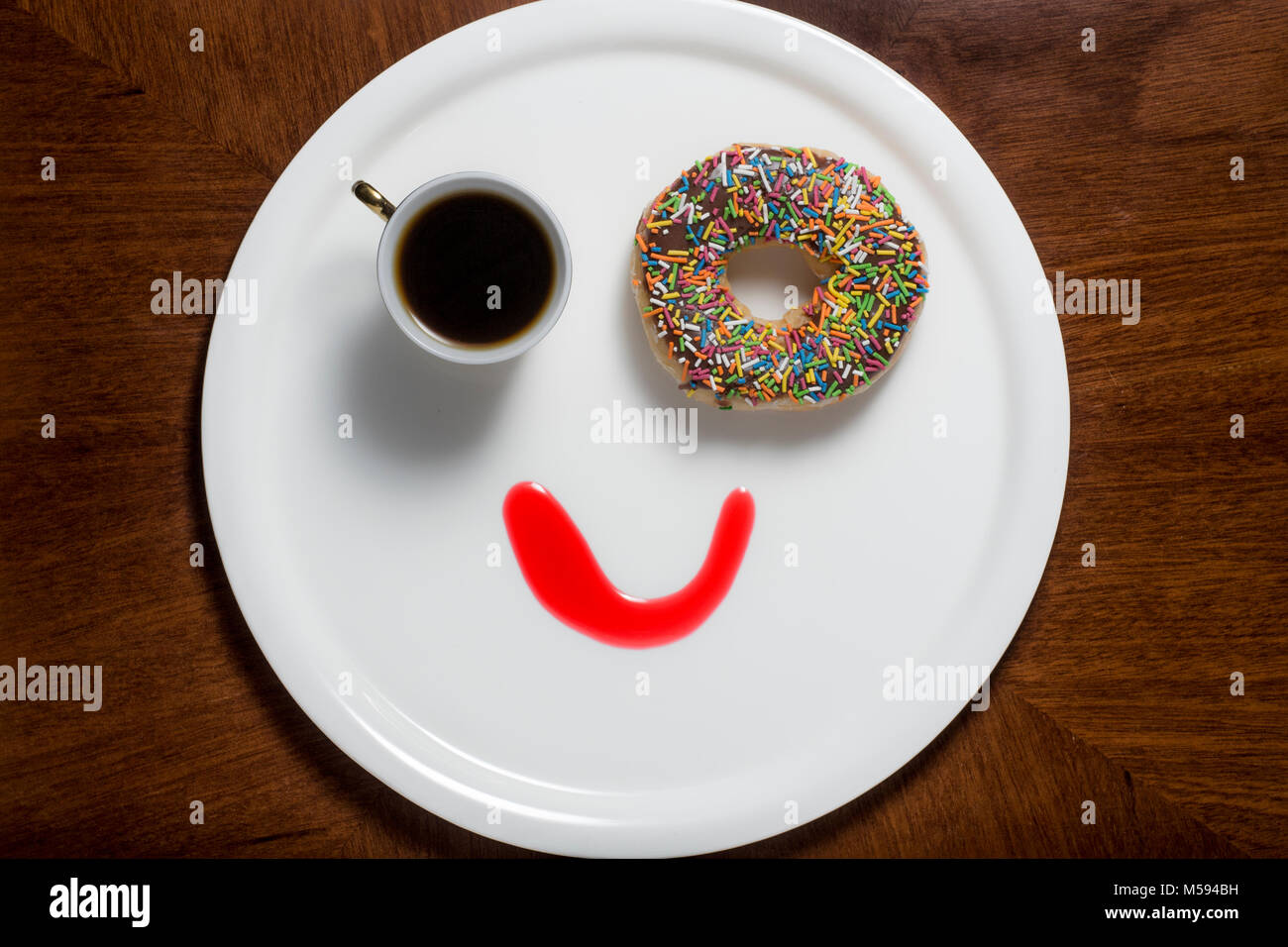 Kaffee und Donut Stockfoto
