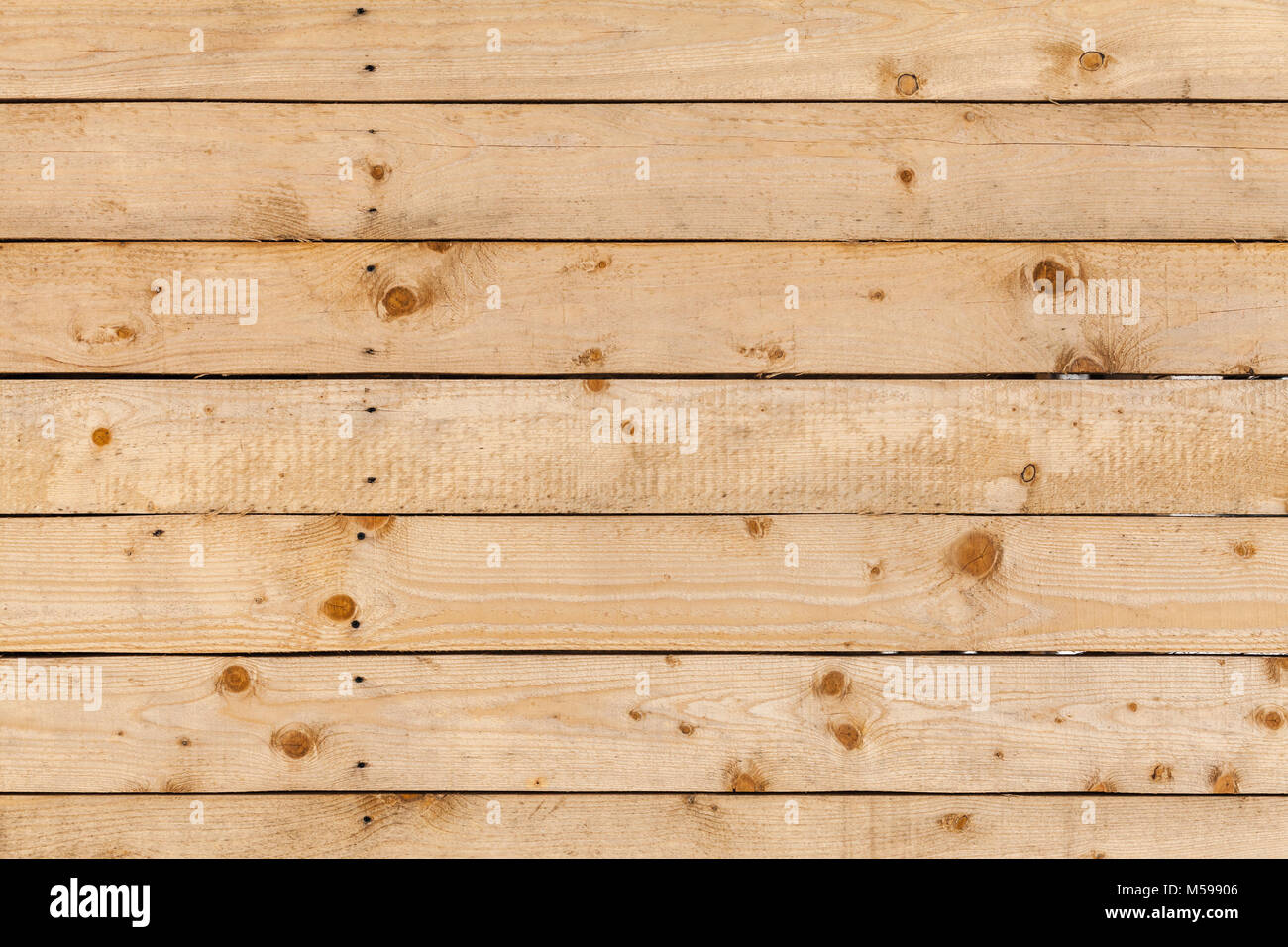 Ungefärbtes rauhe Wand aus Kiefernholz Boards, Hintergrund Foto Textur Stockfoto