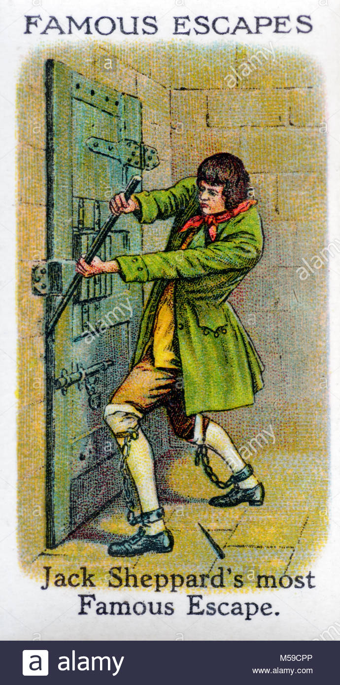 Berühmte Austritt - Jack Sheppard's berühmtesten escape 1724 Stockfoto