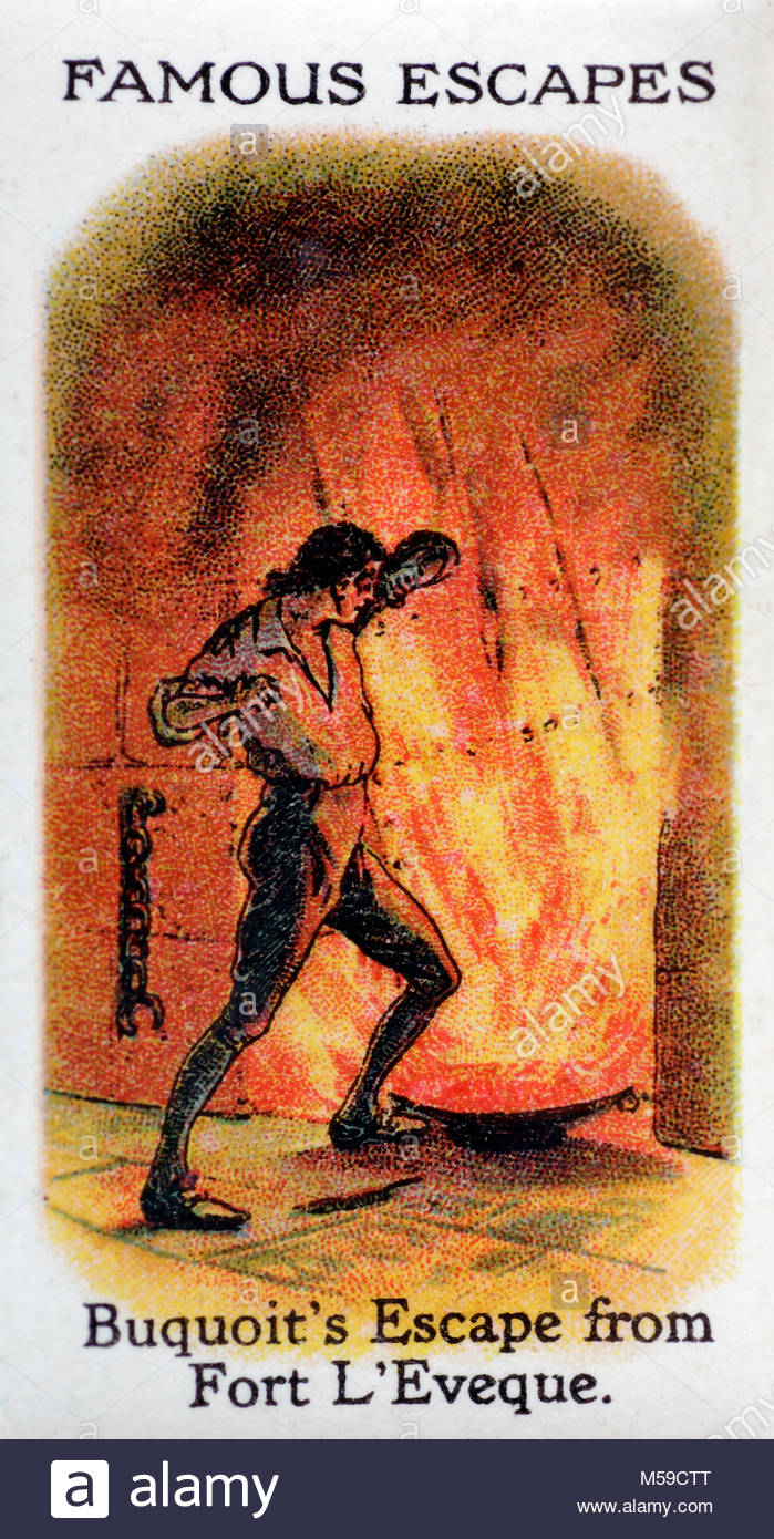 Berühmte Austritt - Buquoit's Flucht aus Fort L'Eveque Stockfoto