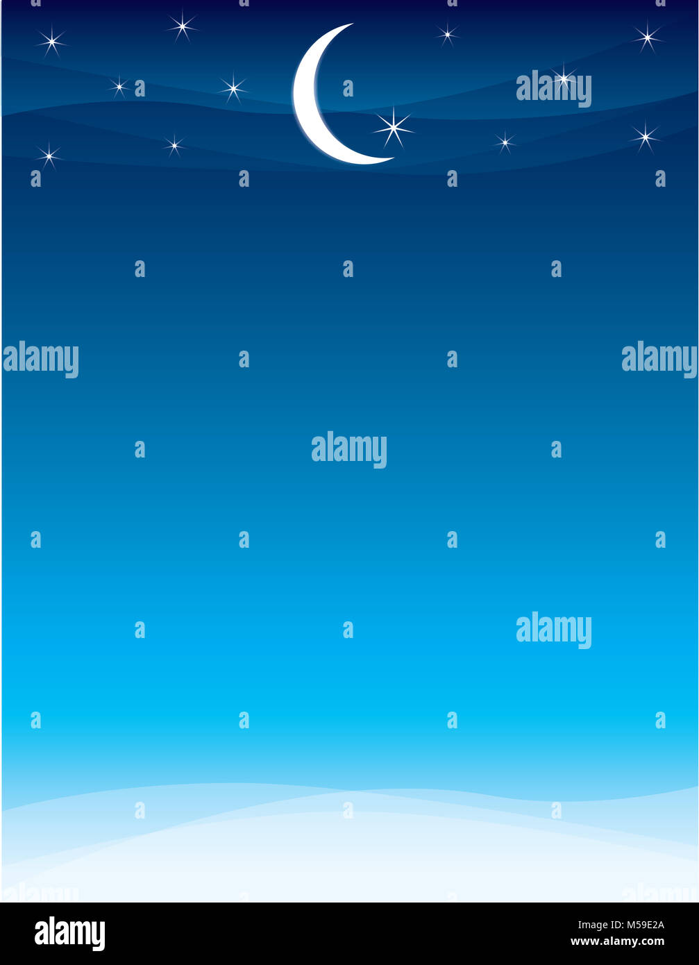 Ramadan Himmel mit Mond und Sterne Stockfoto