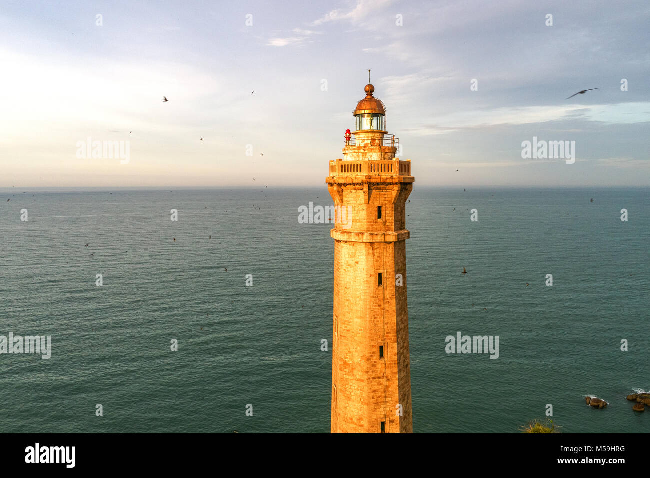 Royalty Free Stock Bild in hoher Qualität Luftaufnahme von Ke Ga Leuchtturm in Mui Ne, Phan Thiet, Vietnam. Stockfoto