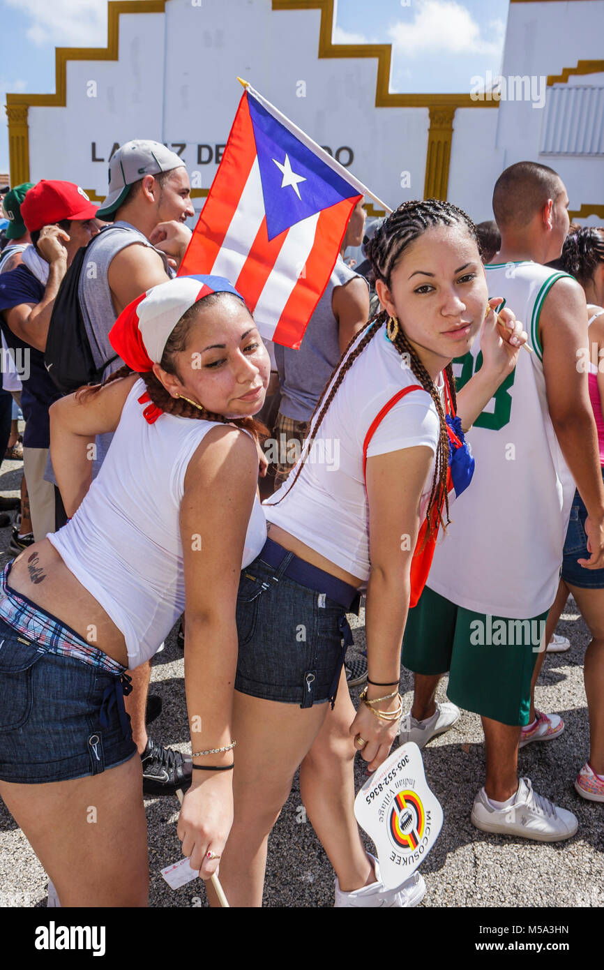 Miami Florida, Little Havana, Calle Ocho, Calle Ocho Festival, Festivals, Feier, Messe, Carnaval Miami, Hispanic Latino ethnischen Einwanderer Stockfoto