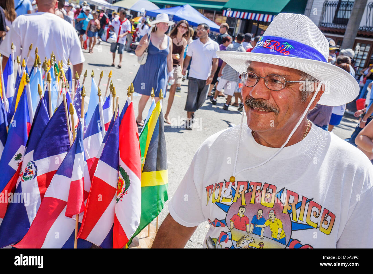 Miami Florida, Little Havana, Calle Ocho, Calle Ocho Festival, Festivals, Feier, Messe, Carnaval Miami, Hispanic Latino ethnischen Einwanderer Stockfoto